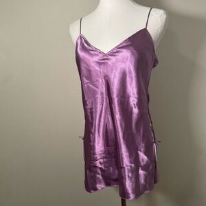 Vintage La Senza  Fairycore lavender satin slip dress lace up side S